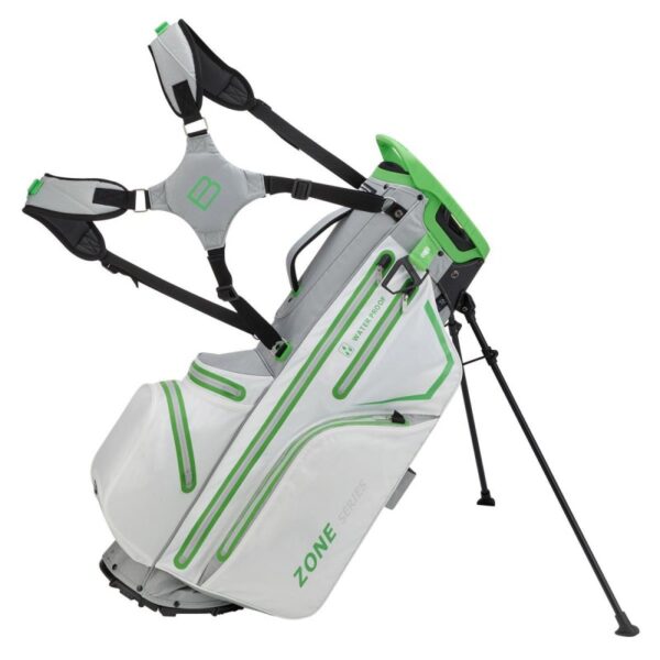 bennington zone 14 waterproof stand bag white silver lime