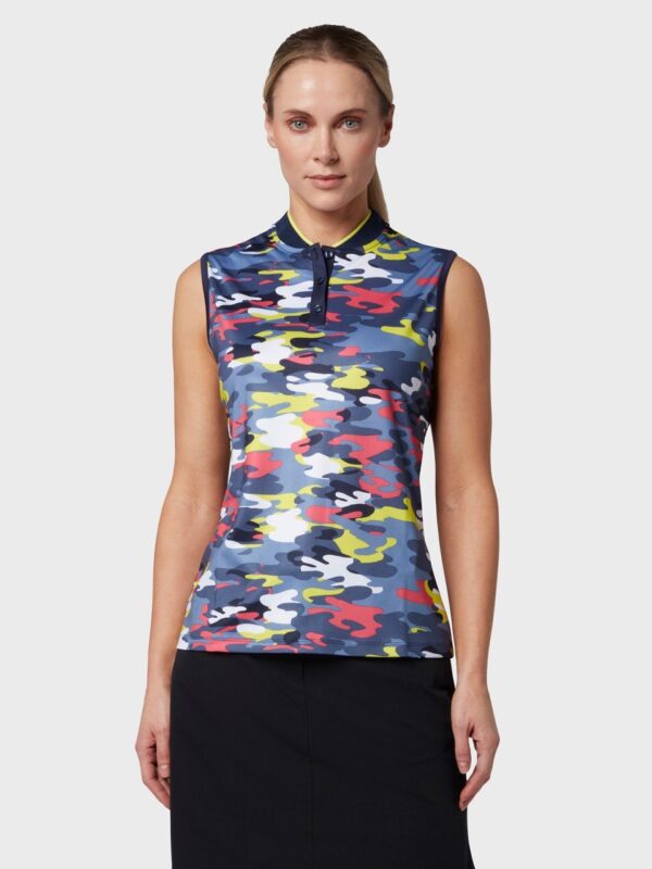 Callaway Sleeveless Multi-Color Camo Polo Damen