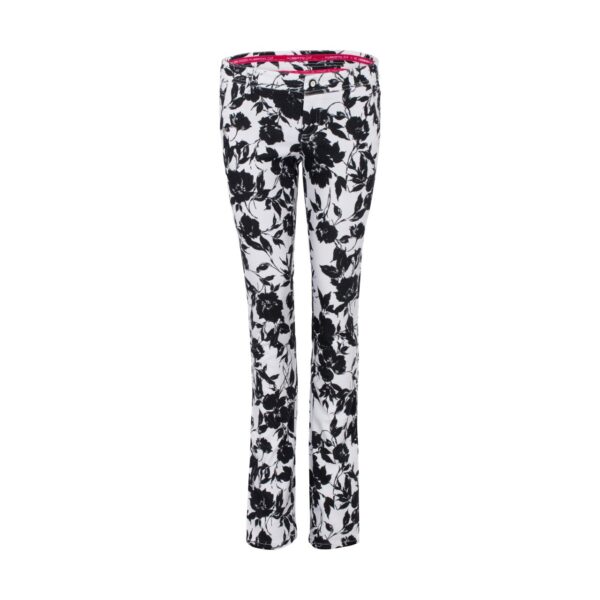 Alberto ALVA - WR Black & White Flowers Golfhose Damen