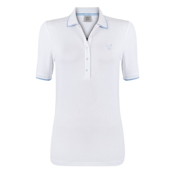 Girls Golf Amour Blanc Polo Damen