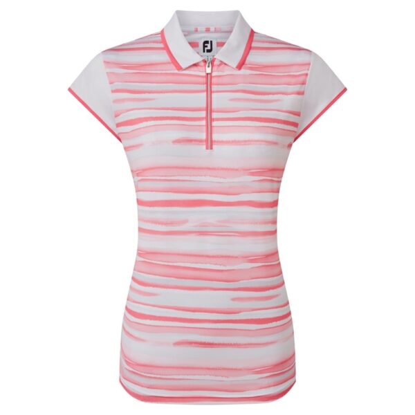 Footjoy Cap Sleeve Colour Block Lisle Polo Damen